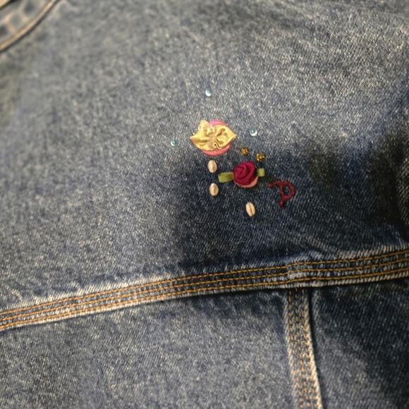 Floral Embroidered Denim Jacket - Picture 6 of 6